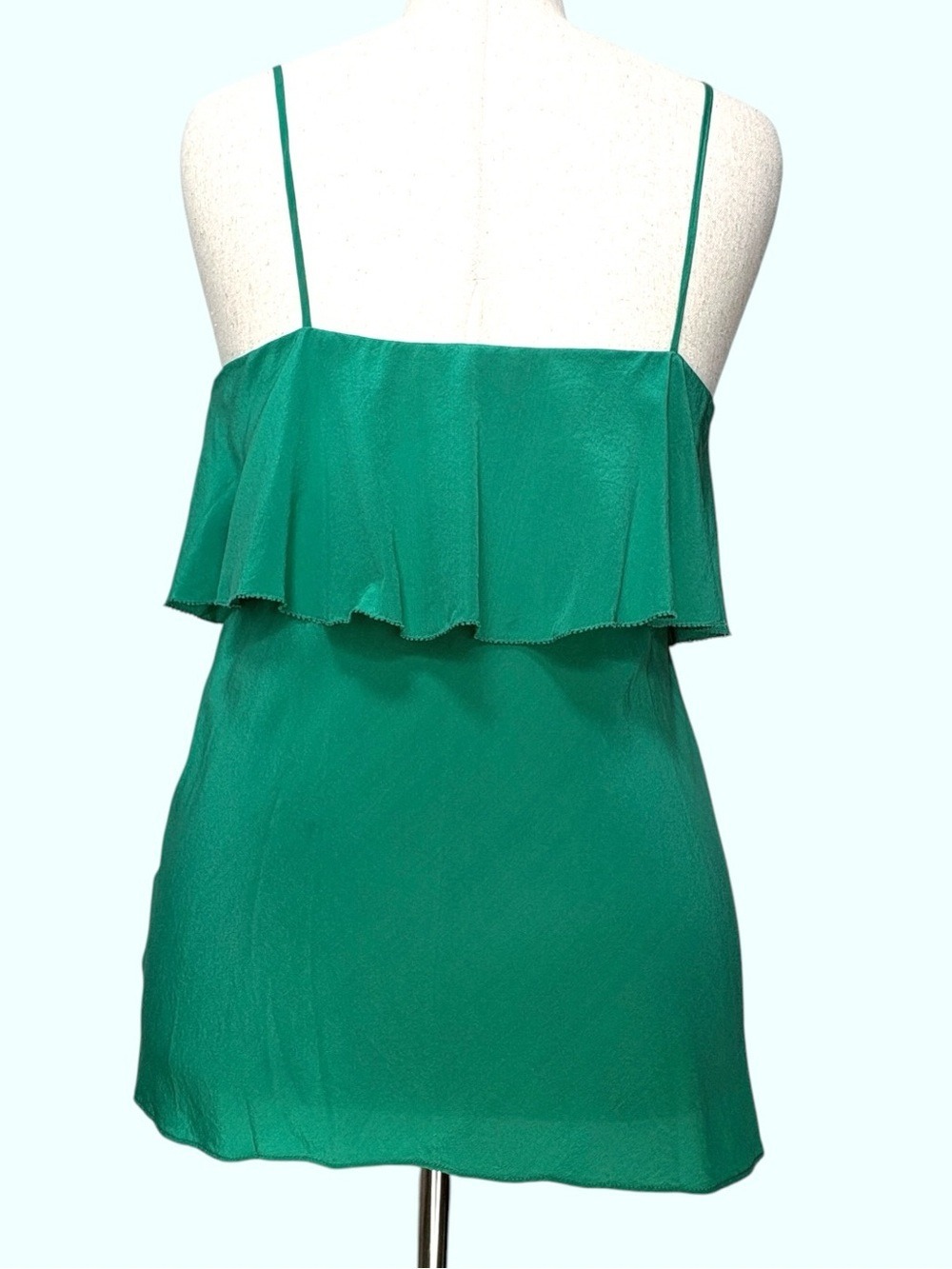 90s Diane von Furstenberg Silk Asymmetrical Ruffle Cami Top Size M Indie Sleaze - Picture 3 of 10